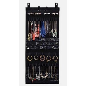 Hanging Jewelry Organizer - The Ultimate Jewelry‎ Travel Hide Away Scroll Black